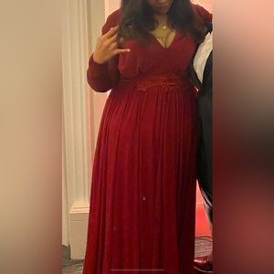 Beautiful burgundy plus size dress